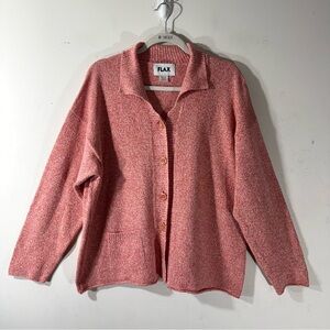 FLAX Cardigan Sweater Button Long Sleeve Lagenlook Comfort